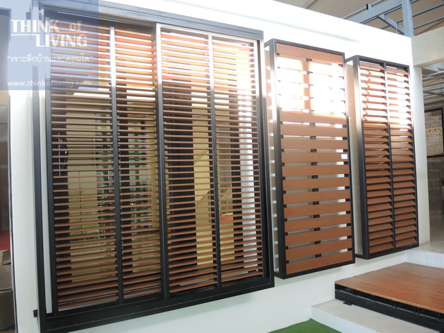 Artificial Wood Sunshade Louvers pattern