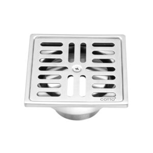 Cotto Stainless Floor Drain,Square Body,For diameter2inch-3inch Pvc Drain Pipe (Flange 4inch) - CT697Z2P(HM)