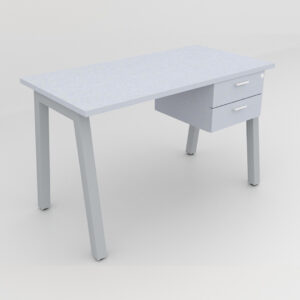 Rockworth Desk with Square Profile Taper Leg and 2 drawer Grey finish