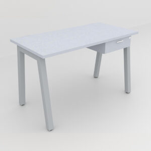 RockworthDesk with Square Profile Taper Leg and 1 drawer grey finish